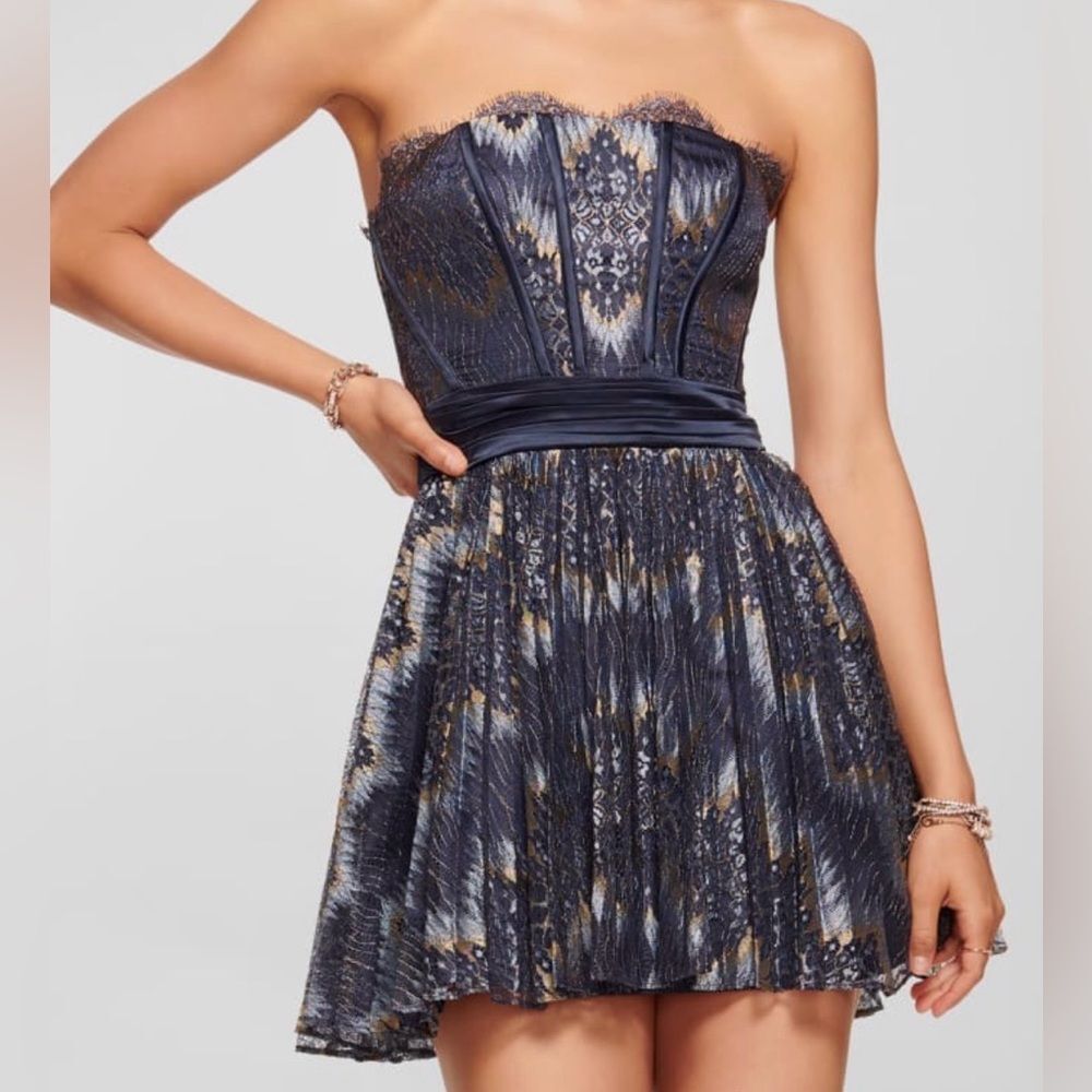 Ramy Brook Paisley Lace-Trim Mini Dress Nwt Size 00
